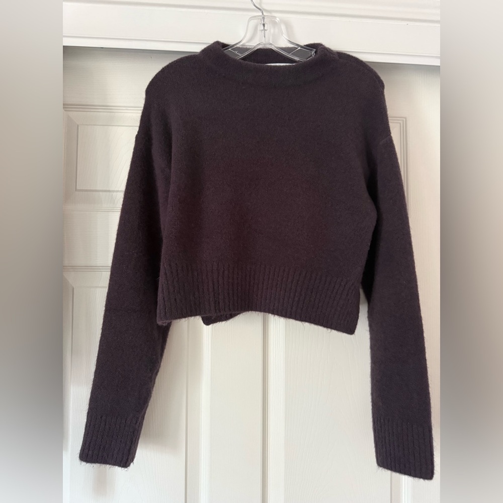 Zara Women's Crew Neck Sweater - eggplant deep purple